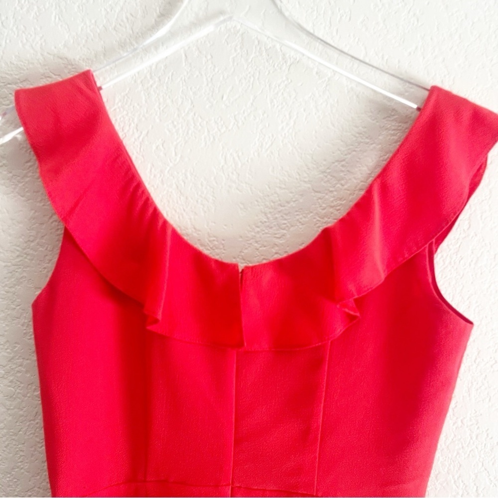 ASOS Red Mini Dress V Neck and Back Fit and Flare Size 6 - Picture 9 of 11